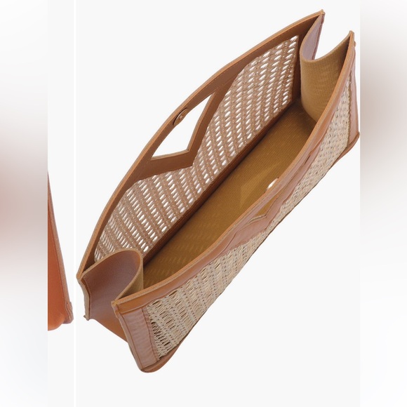 Adonia Rattan Cane Clutch - Brand New